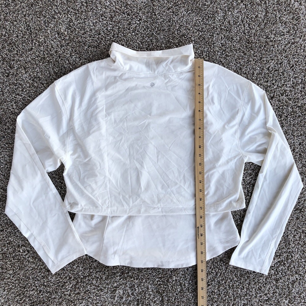 Athleta Whistler Hybrid Top Womens L White Layered Fleece Lined Performance $129 - Picture 9 of 12